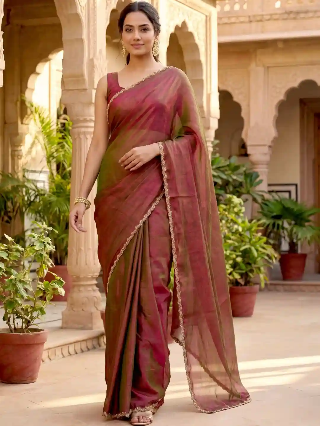 Signature Royale Checked Saree for Women – Premium Wedding, Party & Festive Wear