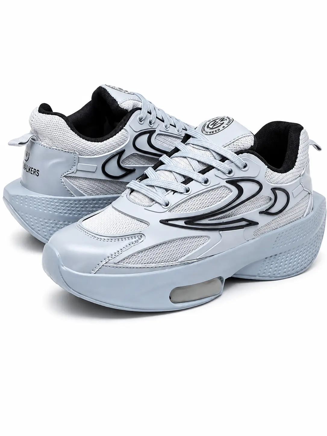 WHITE WALKERS ULTRASOFT ACTIVEWALK Sneakers For Men (Black , 7)
